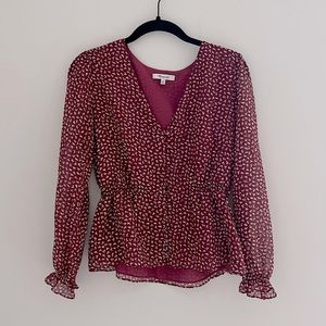 Madewell red patterned blouse XXS